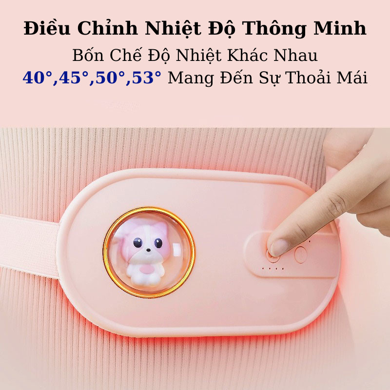 Máy Massage Bụng Kinh Kumo Đai Đeo Làm Ấm Giảm Đau Cho Phụ Nữ Đến Kì