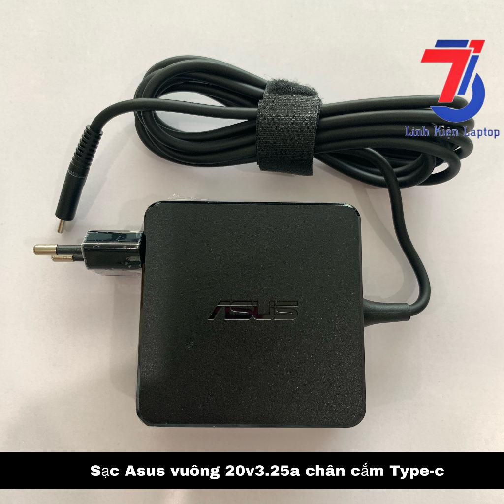 Sạc Máy Tính Laptop3T ASUS Vuông 20V-2.25A 45W; 20V-3.25A 65W Chân Cắm TYPE-C Loại tốt bảo hành 12 tháng