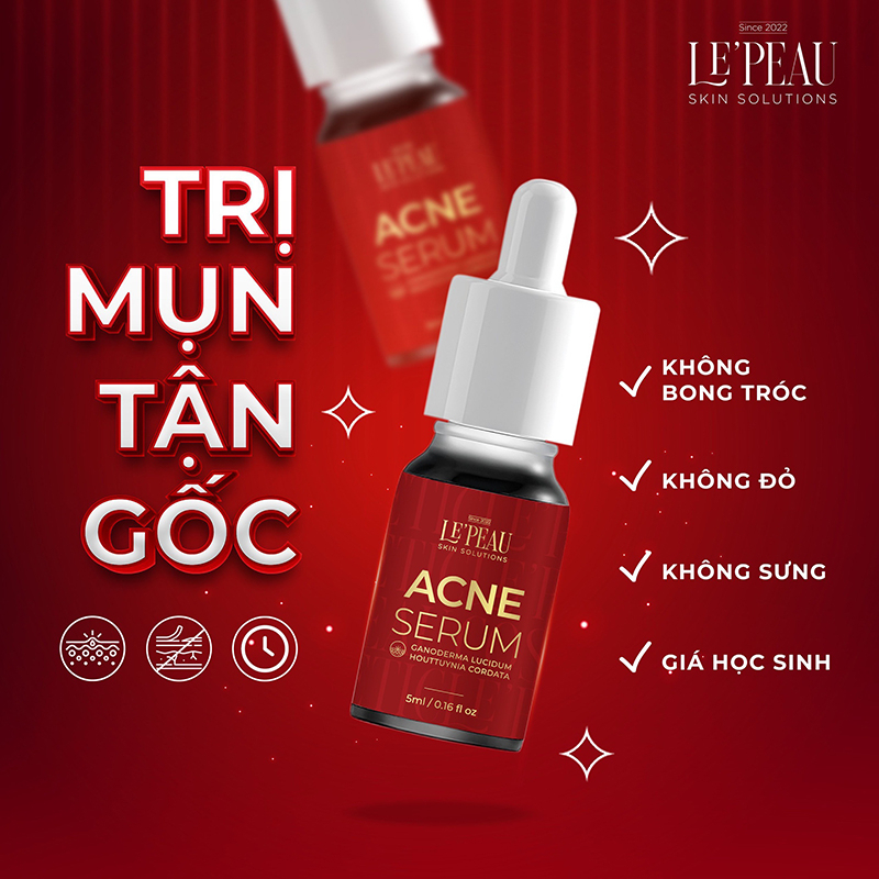 Serum Giảm Mụn Thâm Sẹo Rỗ ACNE Chấm mụn diếp cá - LE'PEAU