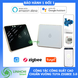 Công tắc cảm ứng công suất cao TUYA ZIGBEE chuẩn vuông, mặt kính cảm ứng Viền hợp kim, điều khiển từ xa trên điện thoại