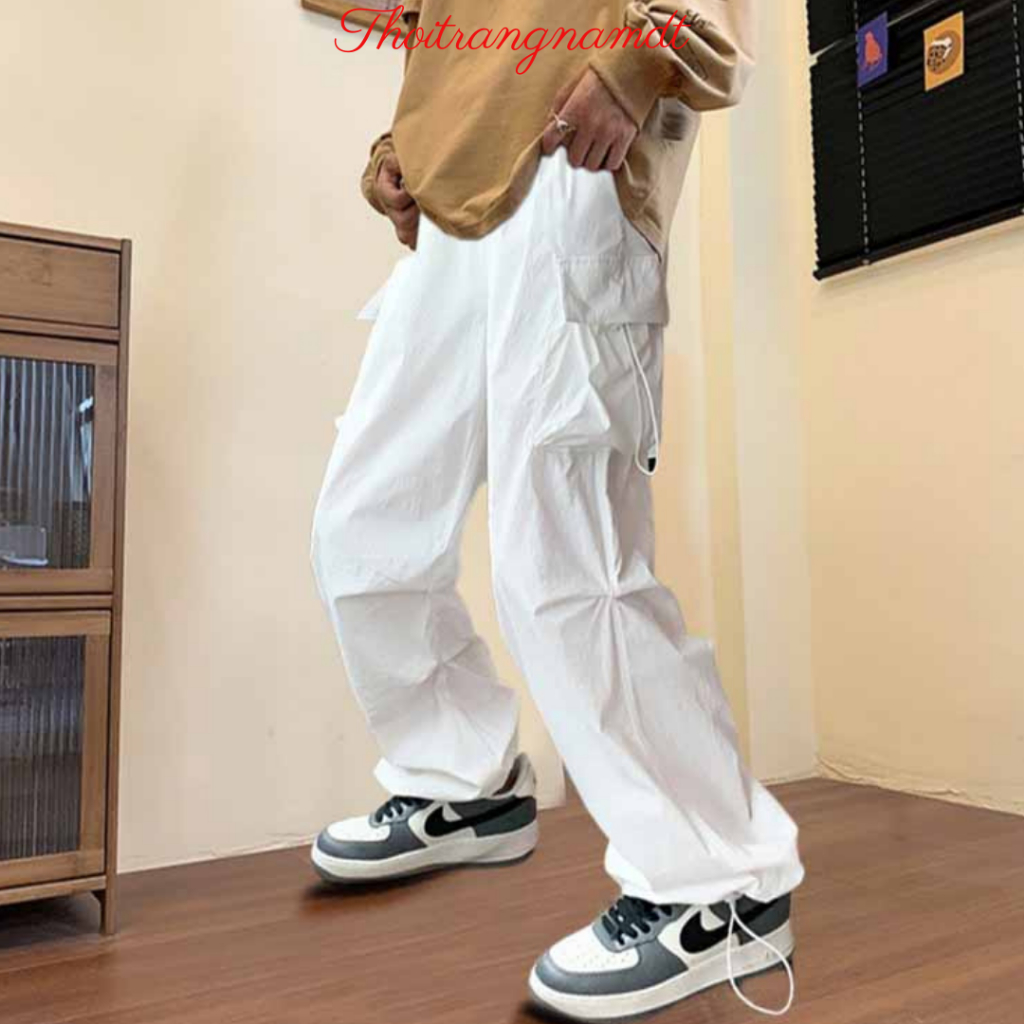 Quần Dài Unisex Kaki Túi Hộp Dây Rút Lưng Thun Co Giãn From Rộng Thoải Mái Chất Liệu Mền Mịn phong cách Dễ Phối Đồ P3