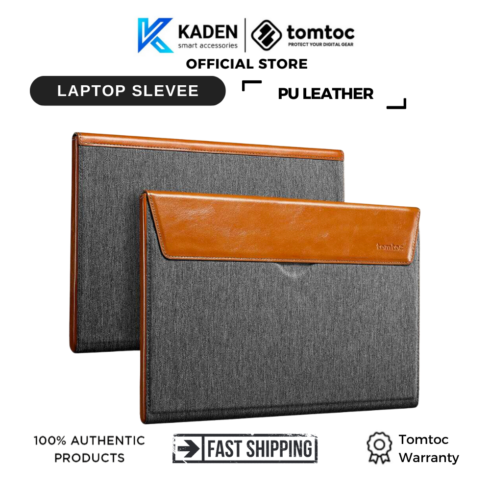 Túi chống sốc chính hãng TOMTOC (USA) Premium Leather cho Macbook 13/13.6/14/15/16inch-H15-Hàng Chính Hãng