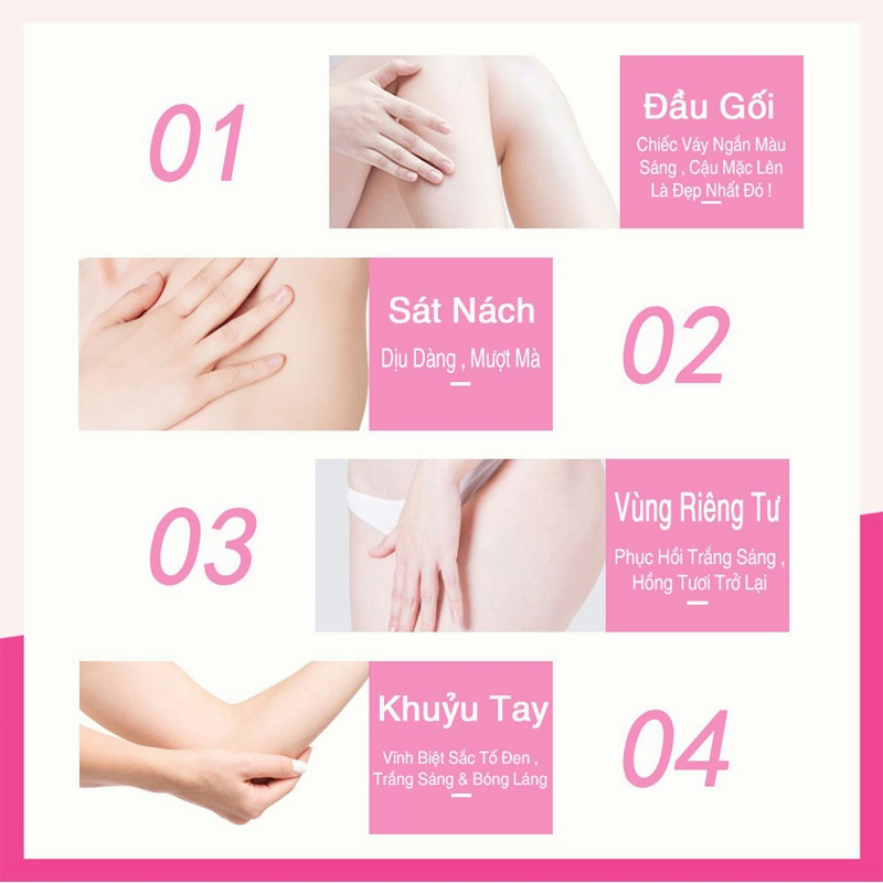 Kem Làm Trắng Da Nách Giảm Thâm Đầu Gối Mông Bikini Khử Mùi Hôi Dưỡng Trắng Da 60g Kem dưỡng 60g