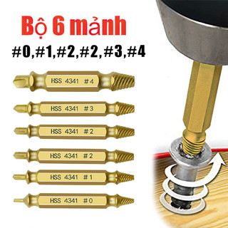 Bộ tháo vít toét đầu 6 mũi hai đầu tháo ốc gãy - dụng cụ lấy ốc gãy