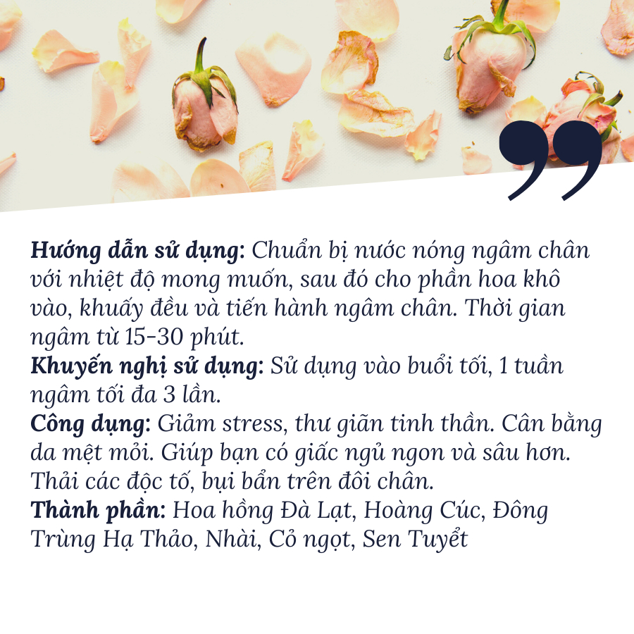 Túi Hoa Khô Thảo Mộc Ngâm Chân giúp Ngủ Ngon, Giảm Stress