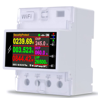  Aptomat điện tử Công tơ Wifi bảo vệ thiết bị giám sát đo lường năng lượng điện áp dòng điện 