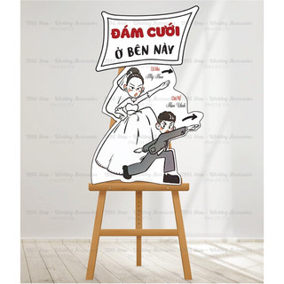 Bảng tên đám cưới vui nhộn, bảng trang trí đám cưới, chibi để cổng