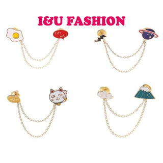 Trâm Cài Áo , Ghim Cài Túi Xách Balo Khăn Quàng Dễ Thương Cute Hoạt Hình Sticker Mèo Thần Tài, Trứng Rán, Mây Núi GA-01