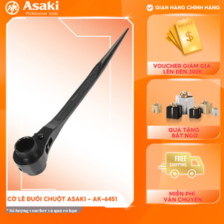 Cờ lê đuôi chuột Asaki AK-6451 tuýp đôi thép CR-V đúc nguyên khối tẩu đuôi chuột đảo chiều