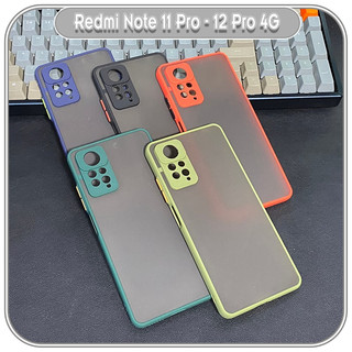 Ốp lưng cho xiaomi redmi note 11 pro 4g - 5g - note 12 pro 4g nhám viền màu che camera