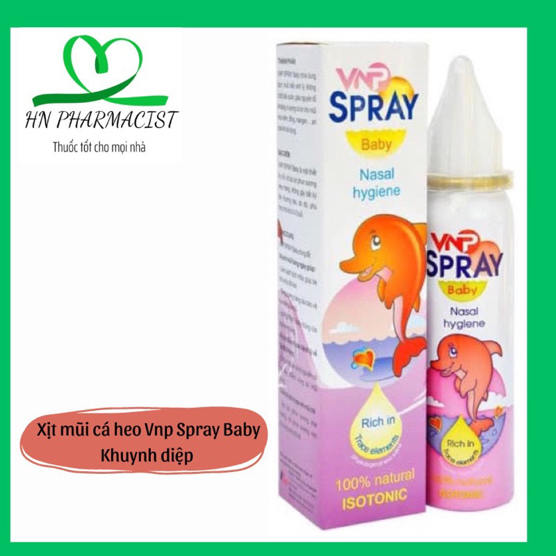 Xịt mũi cá heo Vnp Spray Baby Khuynh diệp chai xịt mũi cho bé xịt muối biển Làm sạch dịch nhầy mũi giúp thông rửa mũi