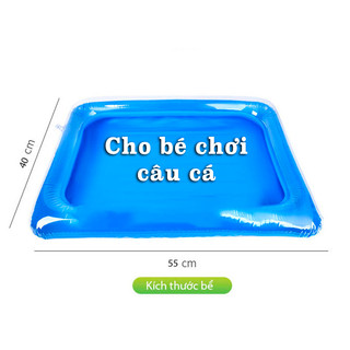 Bể phao câu cá hình vuông cho bé chơi câu cá