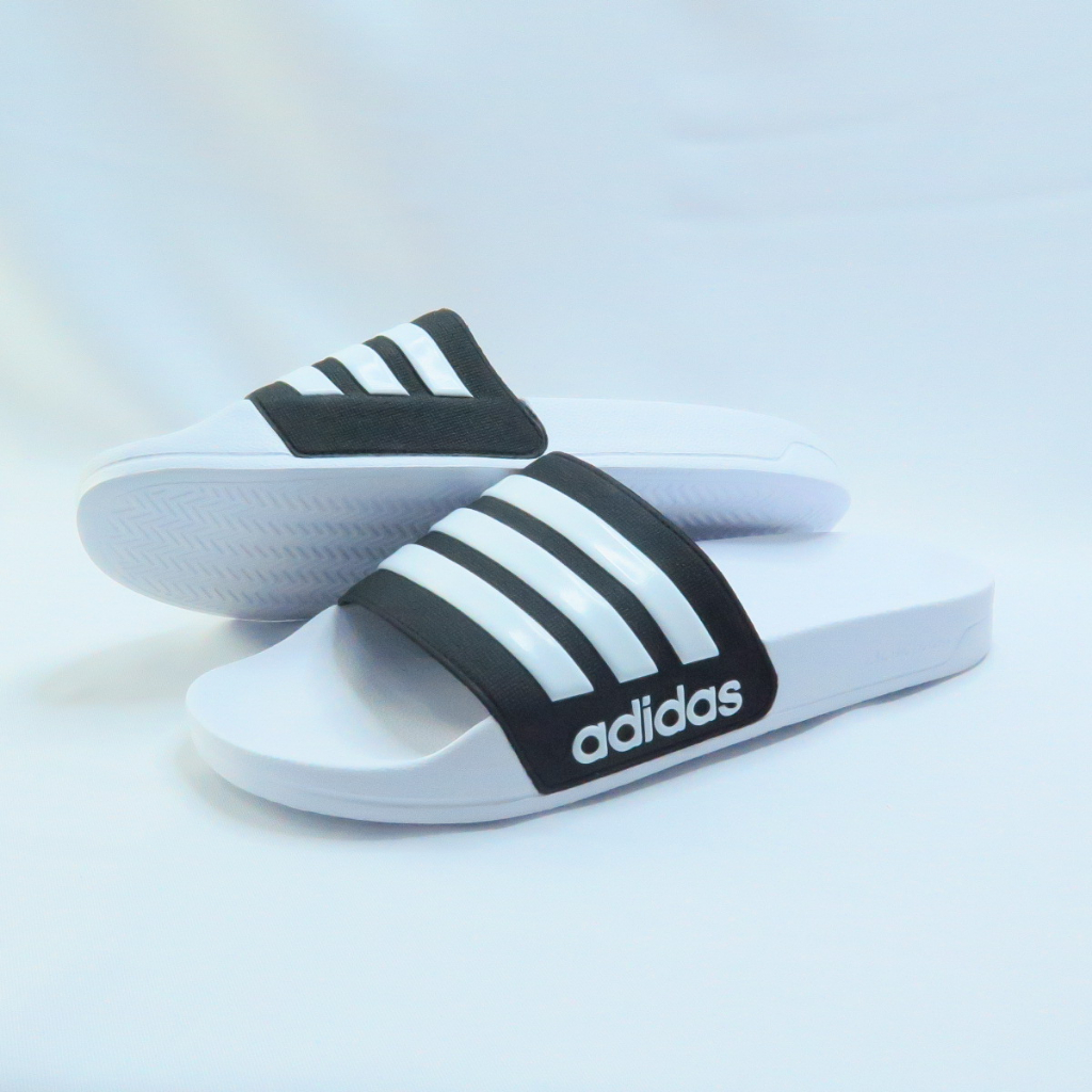 Chính Hãng Dép quai ngang Adidas Shower Trắng v Đen không thấm nước