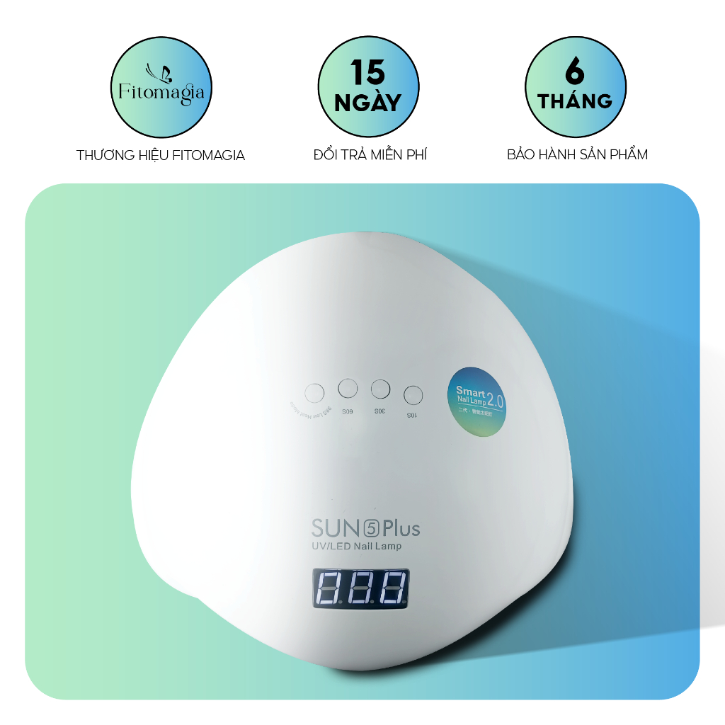 Máy Hơ Gel SUN 5 Plus 48W 36 Bóng Đèn - Hàng Chính Hãng Công Ty Sun UV/LED - Bảo Hành 6 Tháng