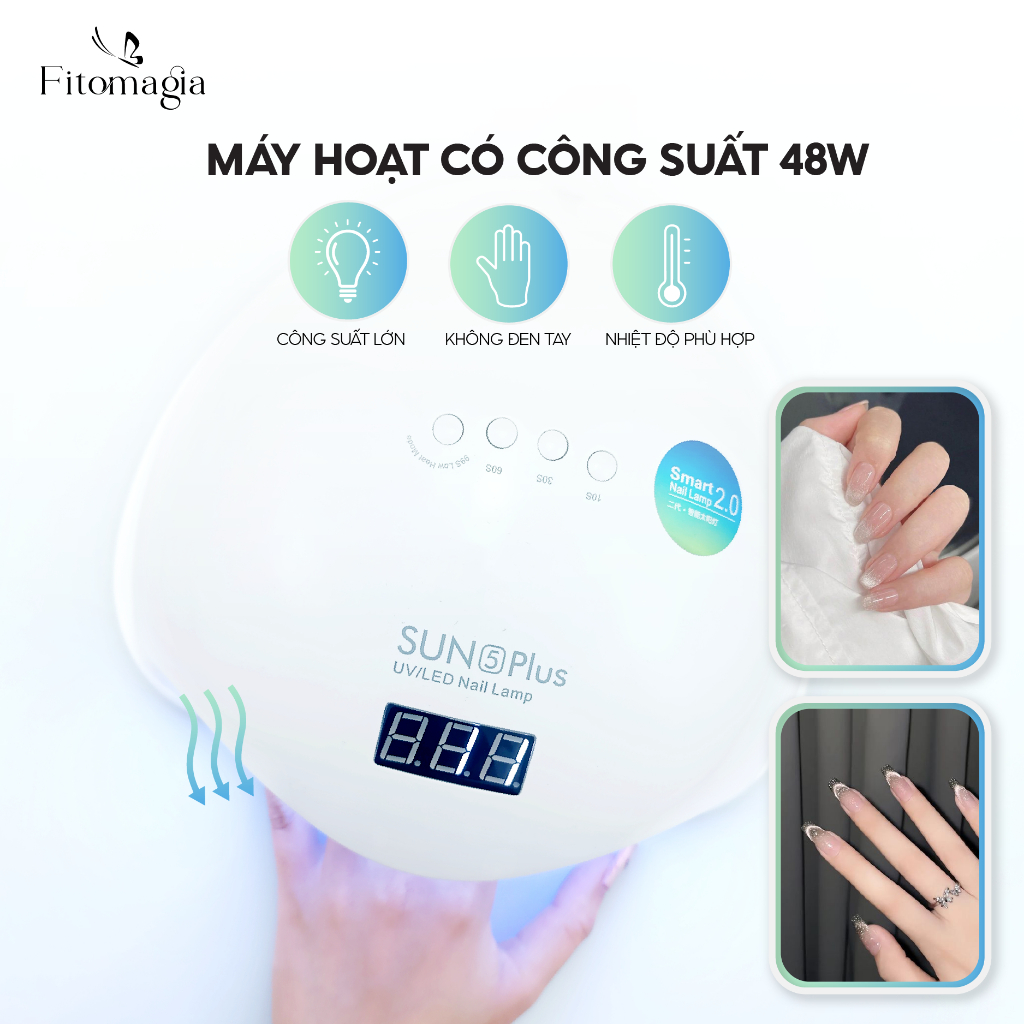 Máy Hơ Gel SUN 5 Plus 48W 36 Bóng Đèn - Hàng Chính Hãng Công Ty Sun UV/LED - Bảo Hành 6 Tháng