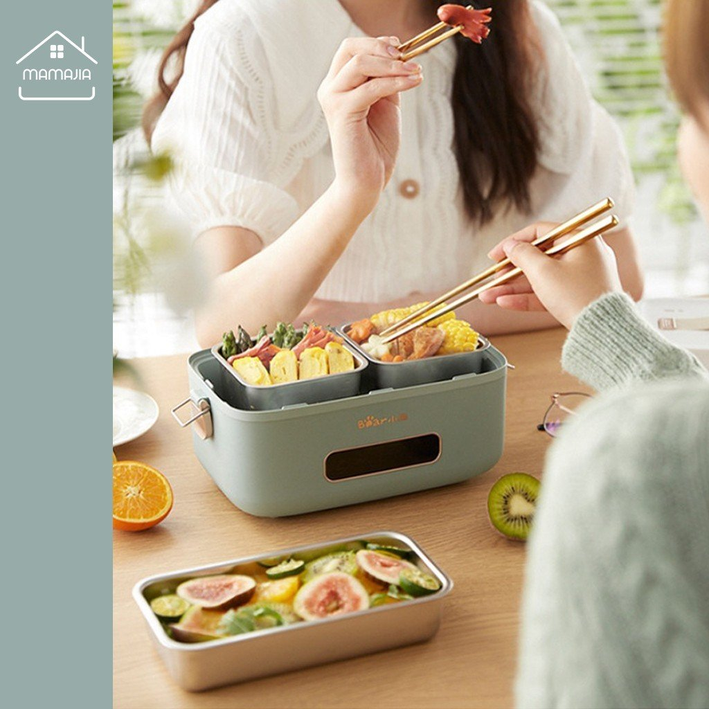 HỘP CƠM ĐIỆN VĂN PHÒNG BEAR, CÓ THỂ NẤU TRỰC TIẾP, HÂM NÓNG, GIỮ ẤM DFH B15Q1