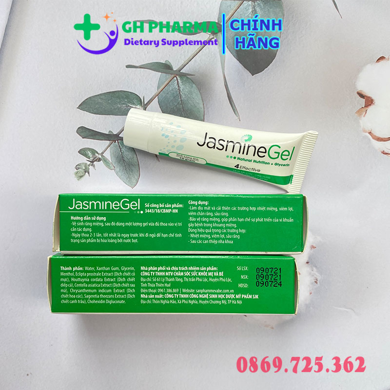 Gel Bôi Nhiệt Miệng Jasmine - Tuýp 10gram Giảm Nhiệt Miệng, Viêm Lợi, Sâu Răng