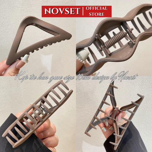 Kẹp tóc càng cua hình tam giác NOVSET Cặp tóc càng cua hình tam giá nhựa nhám