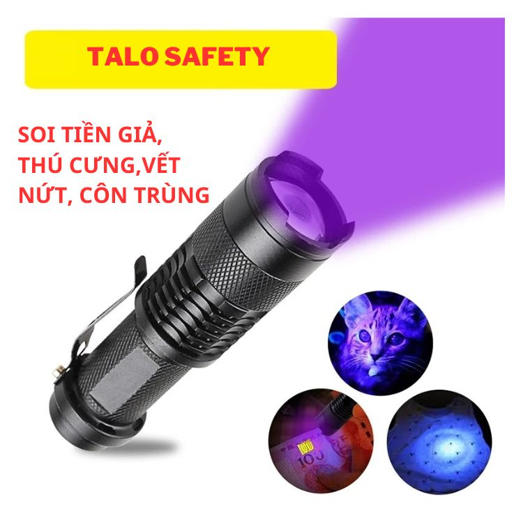 Đèn Pin UV Mini kim loại nhôm tia cực tím bước sòng 365nm- 395nm