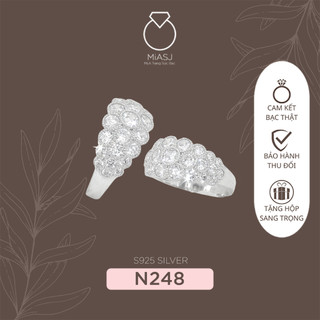 Nhẫn bạc Ý S925 hột đá Cz miễn phí kim cao cấp N248 | Mi.A Trang sức bạc