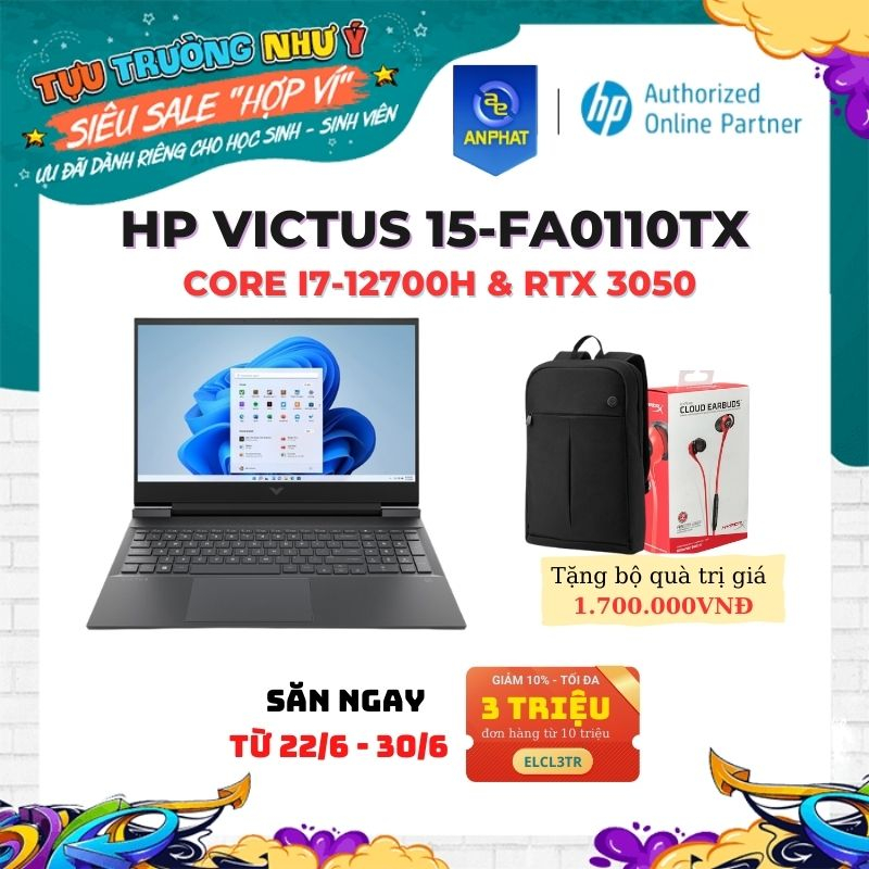 Laptop HP VICTUS 15-fa0110TX (Core i7-12700H | RTX 3050 4GB )