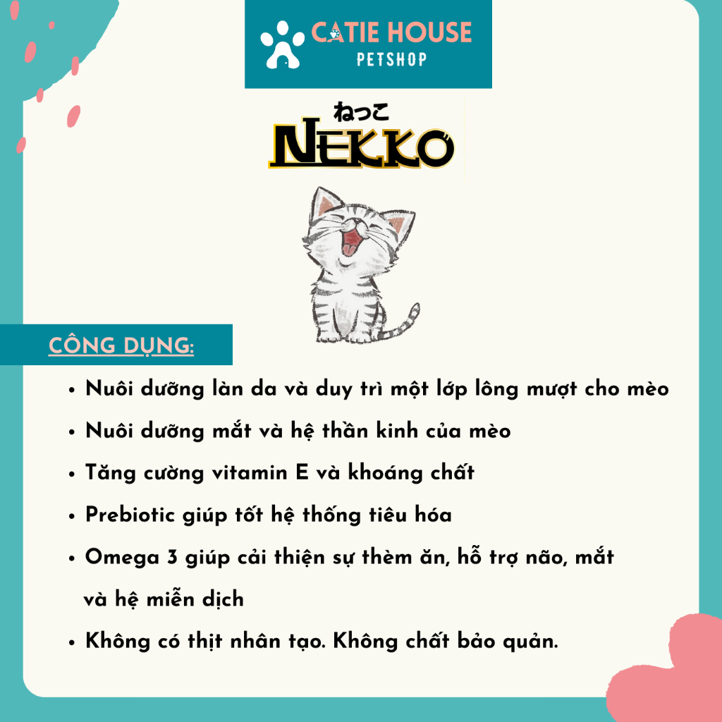 Pate Nekko sốt Gravy, kem mịn Creamy, Mousse dạng gói cho mèo con 70gr Thức ăn cho mèo con