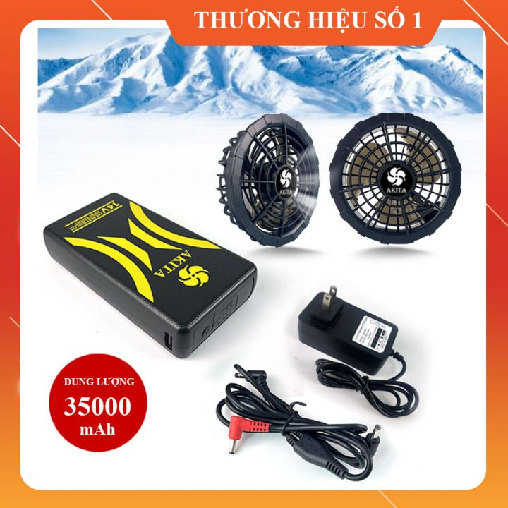 Bộ Phụ Kiện Áo Điều Hòa, Bộ Pin Quạt Sạc Dây Cáp, Dung Lượng Pin 35.000mAh-14V (699k chỉ phụ kiện )