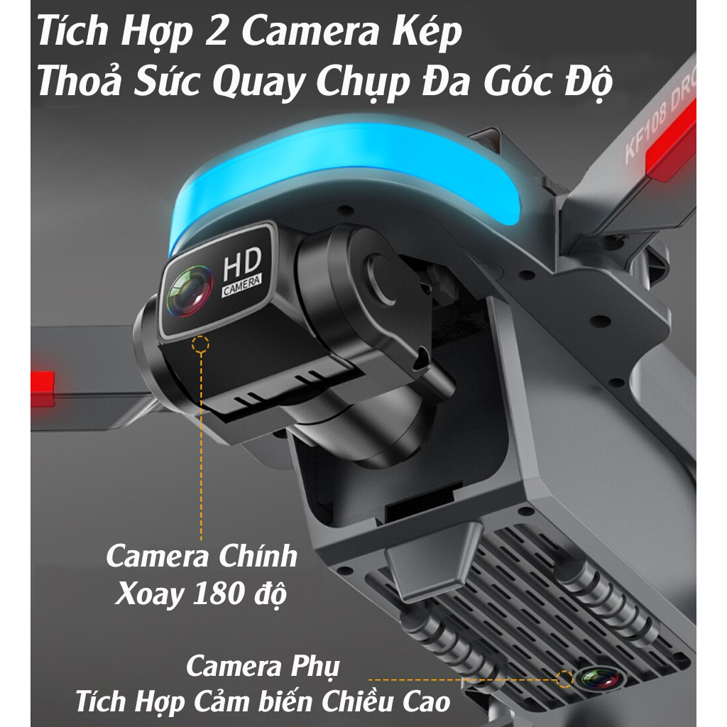 ⚡️Mẫu Hót 2023⚡️Flycam mini Camera 4K KF108, Plycam cảm biến va chạm - mắt quang - chỉnh gốc camera trên remote | BigBuy360 - bigbuy360.vn