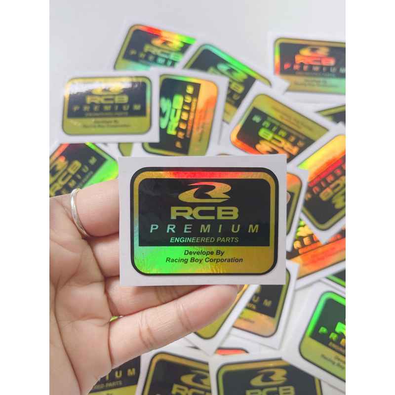 Tem dán phuộc bình dầu mẫu RCB, Olin crom 7màu, tem phuộc RCB Olin màu vàng có sẵn keo dán