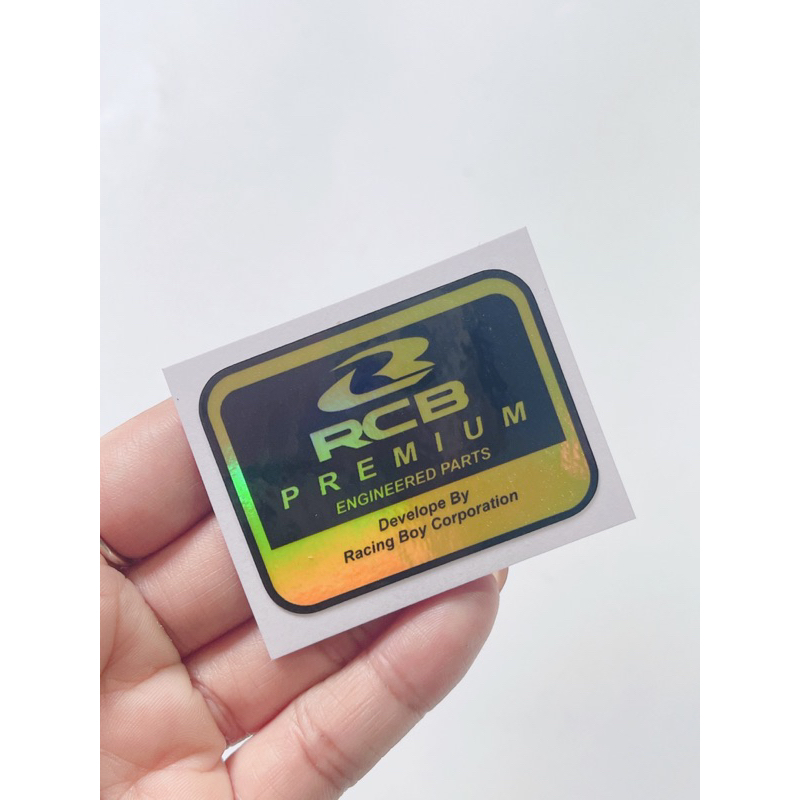 Tem dán phuộc bình dầu mẫu RCB, Olin crom 7màu, tem phuộc RCB Olin màu vàng có sẵn keo dán