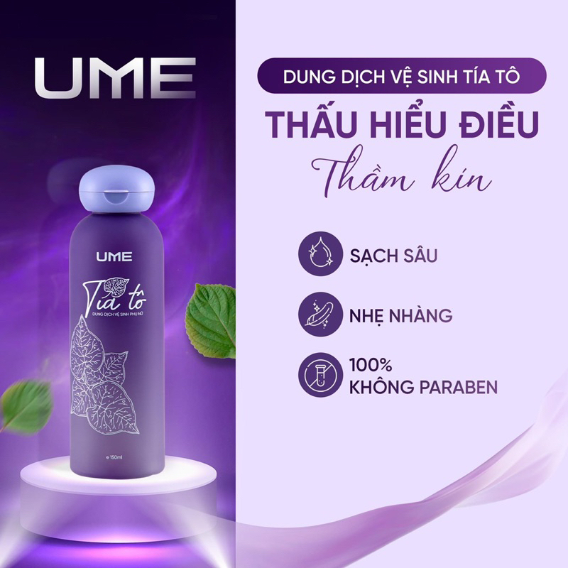 Dung Dịch Vệ Sinh Phụ Nữ Tía Tô Ume  Khử Mùi Lưu Hương Suốt 24h  Trẻ Hóa Mịn Màng Chính Hãng 150ml