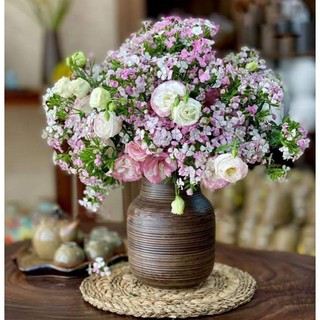 Bình hoa dáng bóng đèn - bình gốm men mộc bát tràng giá siêu rẻ