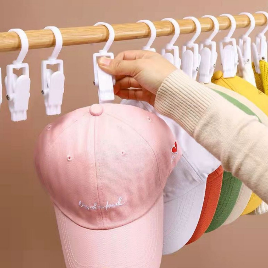 Móc treo quần áo trẻ em xoay 360 độ, móc kẹp tất, mũ phụ kiện, 2 màu bằng nhựa siêu bền