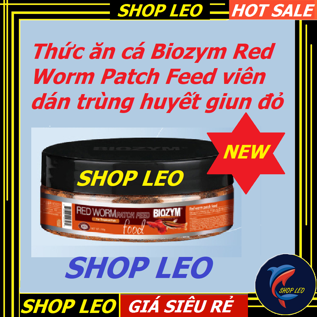 Thức ăn cá dán Biozym trùn huyết - Red Worm Patch Feed-  viên dán trùng huyết giun đỏ cho cá tép cảnh-shopleo
