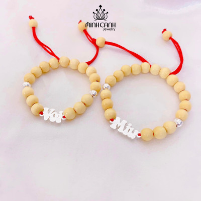 Vòng Dâu Tằm Bạc Mix Tên Bé - Minh Canh Jewelry