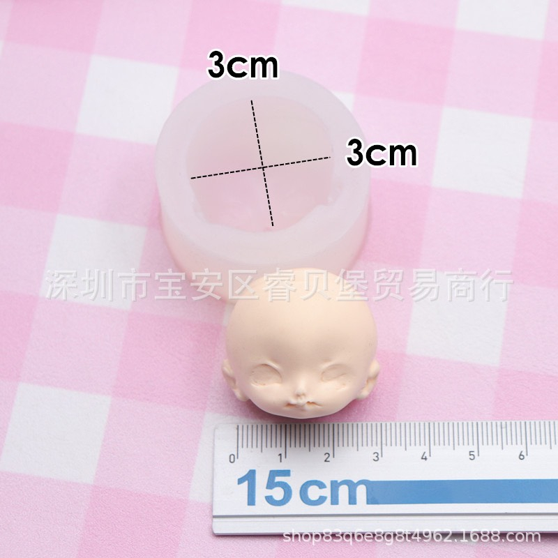 KHUÔN NẶN MẶT BÚP BÊ FONDANT SILICON