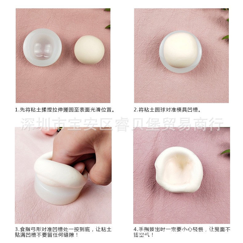 KHUÔN NẶN MẶT BÚP BÊ FONDANT SILICON