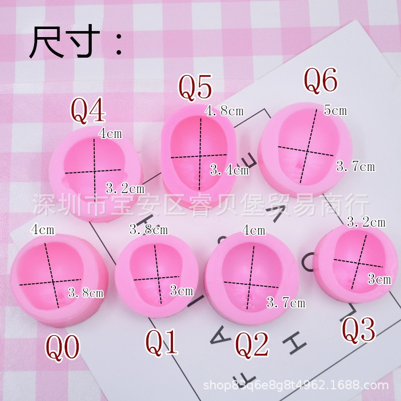 KHUÔN NẶN MẶT BÚP BÊ FONDANT SILICON