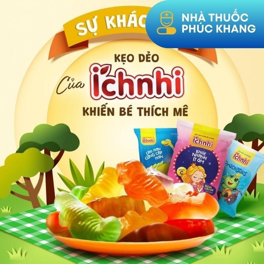 Kẹo dẻo lợi khuẩn Ích Nhi  chứa lợi khuẩn bacillus subtilis hỗ trợ tiêu hóa, đề kháng, tăng hấp thu
