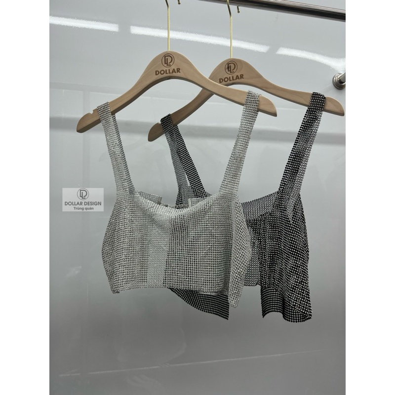 Áo hai dây đính kimsa bling đi bar, đi chơi sang chảnh