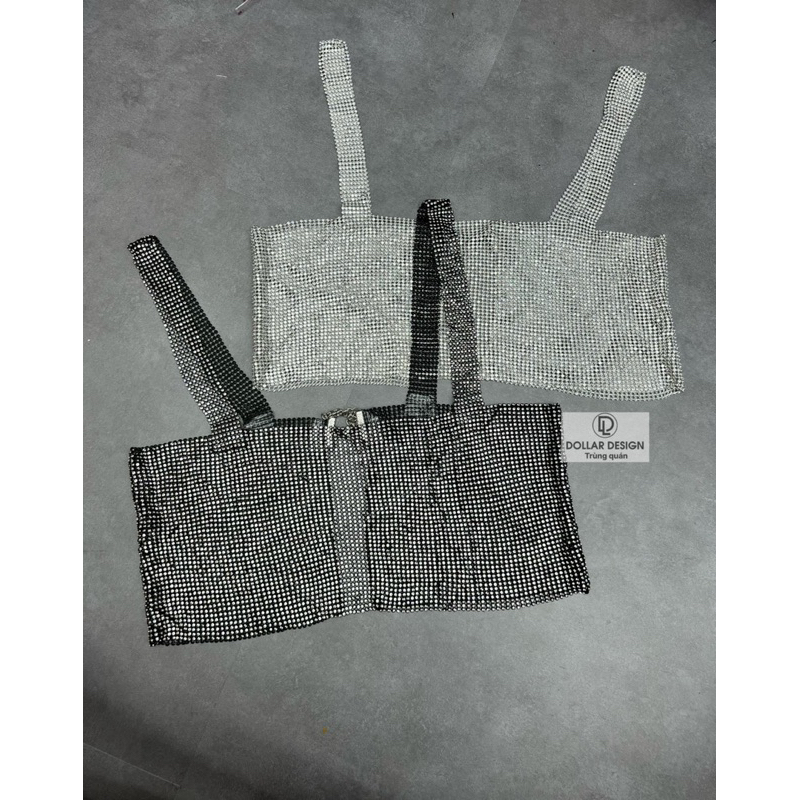 Áo hai dây đính kimsa bling đi bar, đi chơi sang chảnh