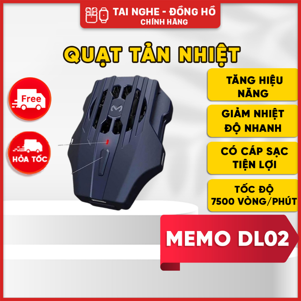 Quạt Tản Nhiệt Điện Thoại Có Sò Lạnh MEMO DL02 | tản nhiệt sò lạnh siêu mát | Quạt sò siêu mát lạnh - MobileCity