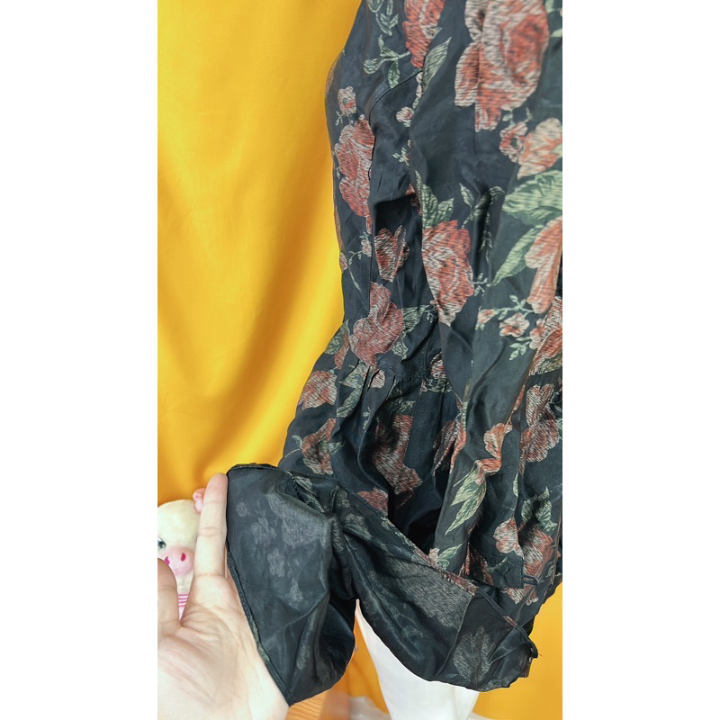Đầm vintage hoa sang size M.S10