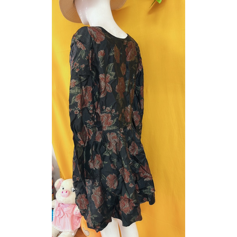 Đầm vintage hoa sang size M.S10
