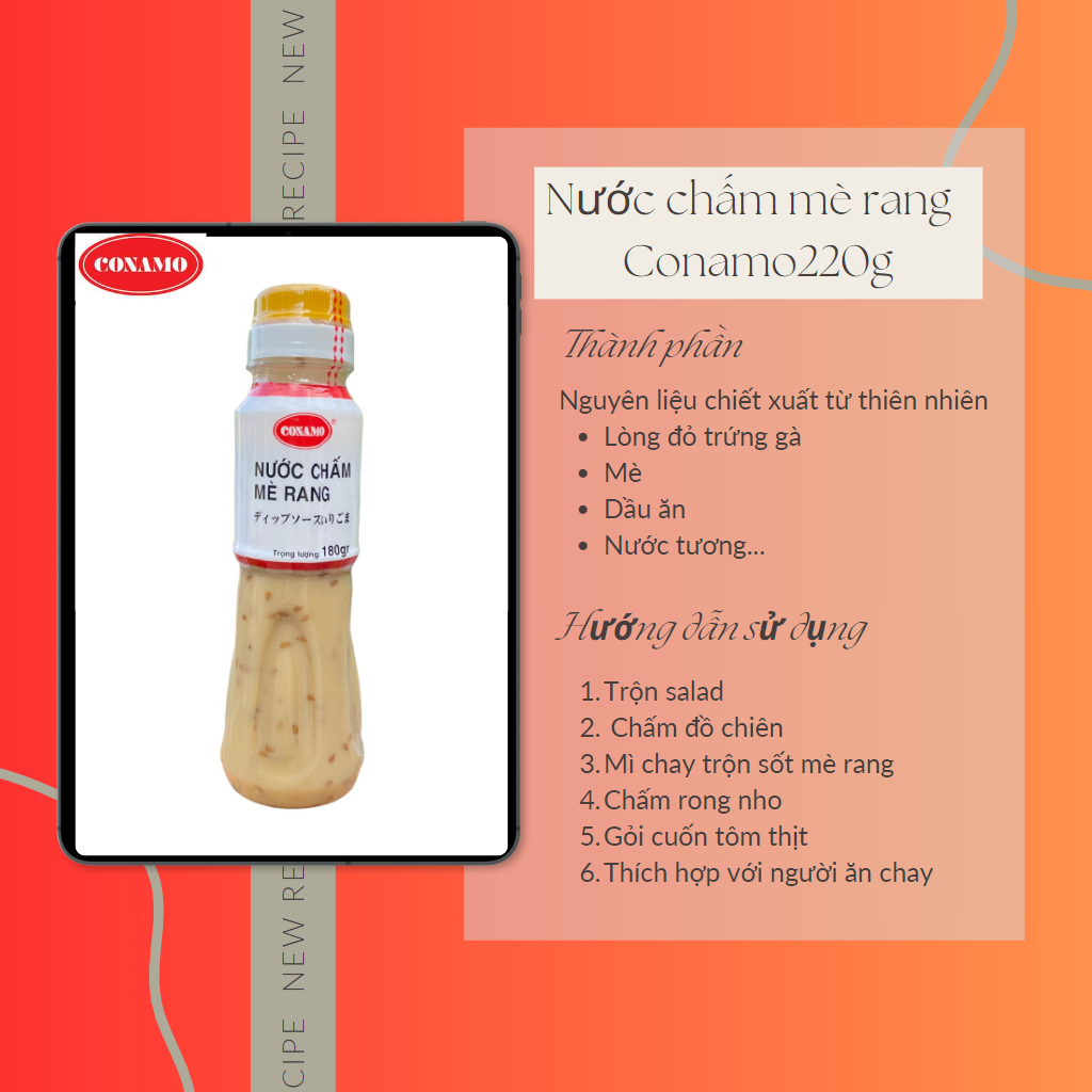 Nước chấm mè rang Conamo thơm ngon hảo hạng 180ml