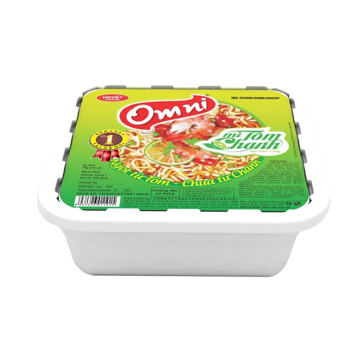 Mì ăn liền tôm chanh Omni bát 75g