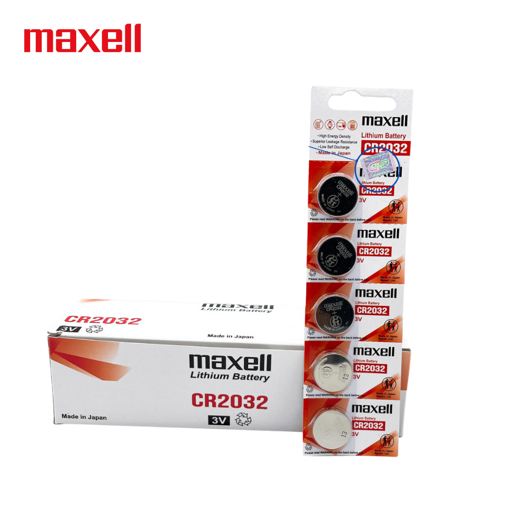 Vỉ 5 Viên Pin CR2032 / CR2025 / CR2016 / CR1632 / CR1620 / CR1616 / CR1220 / LR44 Maxell Lithium 3V - Made In Japan