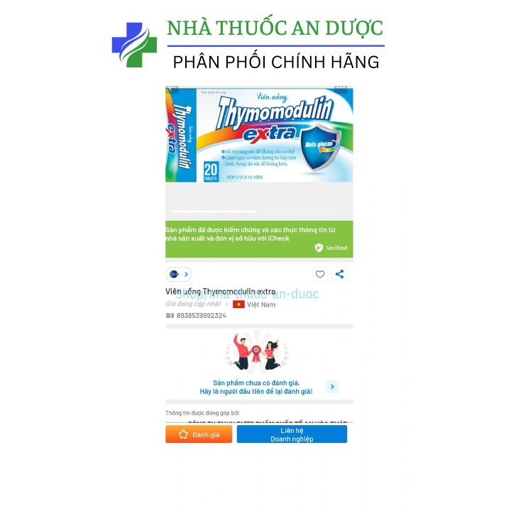 Viên uống Thymomodulin Extra giúp tăng sức đề kháng cho cơ thể, giảm nguy cơ viêm đường hô hấp – hộp 20 viên