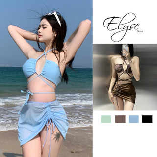 [ XẢ KHO ] Bikini 2 mảnh cho nữ đi biển set bikini 3 chi tiết áo 2 dây đan cá tính kèm quần rút dây 8203&0722 B-9