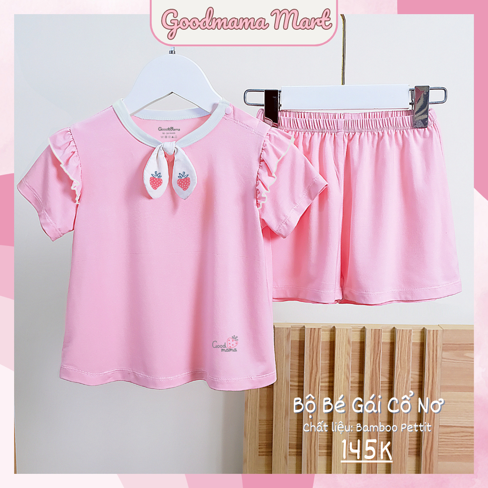 GBH3-15 Bộ Quần Áo Bé Gái Cổ Nơ chất liệu Bamboo Pettit Goodmama